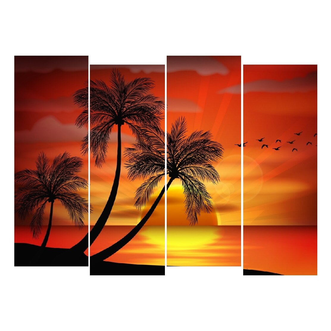 Tablou multicanvas 4 piese Natura 9, 120 x 95 cm