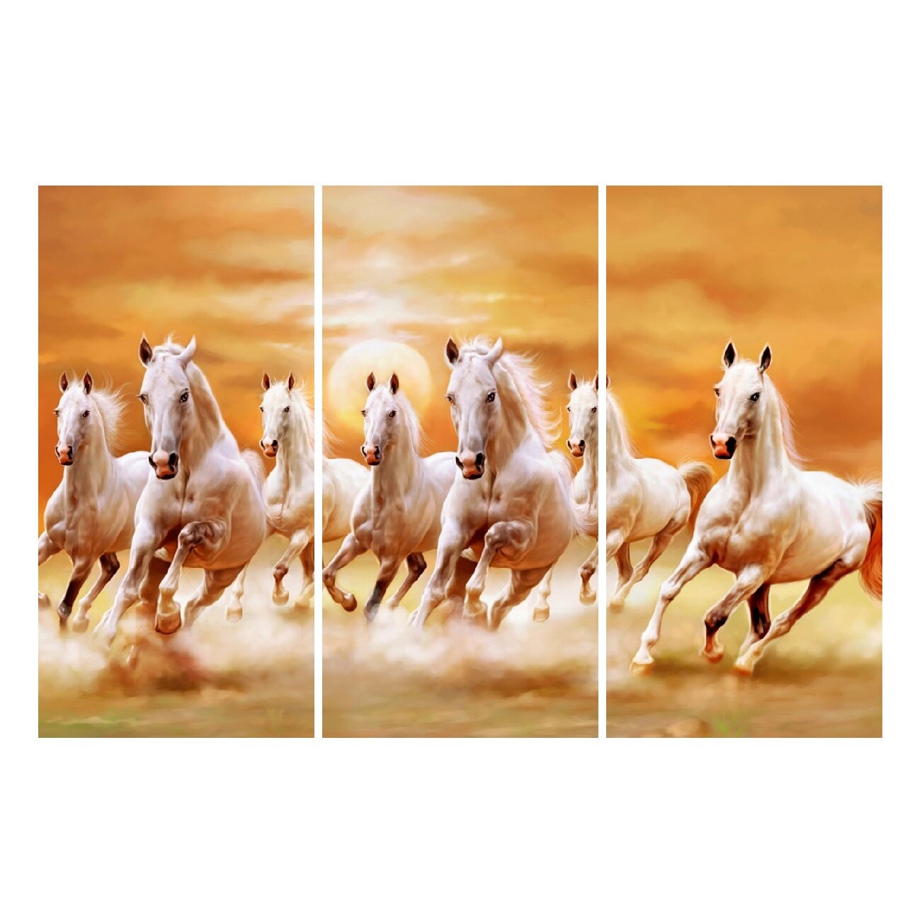 Tablou multicanvas 3 piese Cai 1, 120 x 80 cm