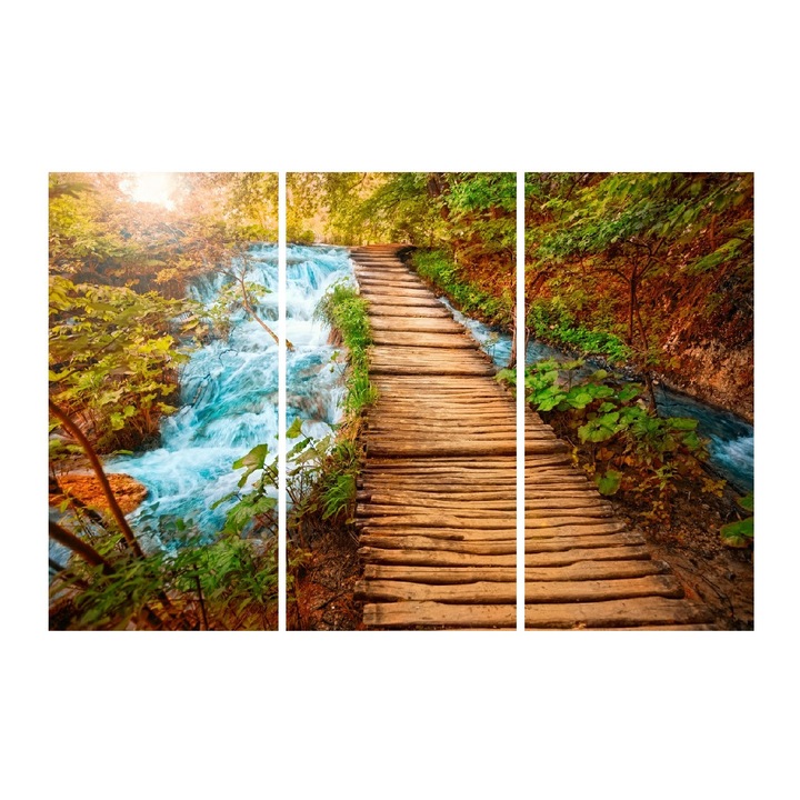 Media többrészes vászonfestmény, 3 db, "Természet 11", 120 x 80 cm