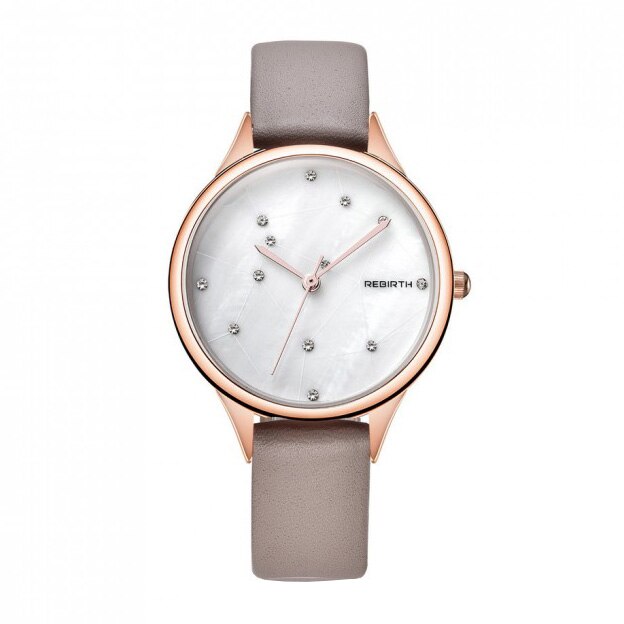 Ceas dama, Rebirth CS1117, curea piele, model gri, cadran gri deschis