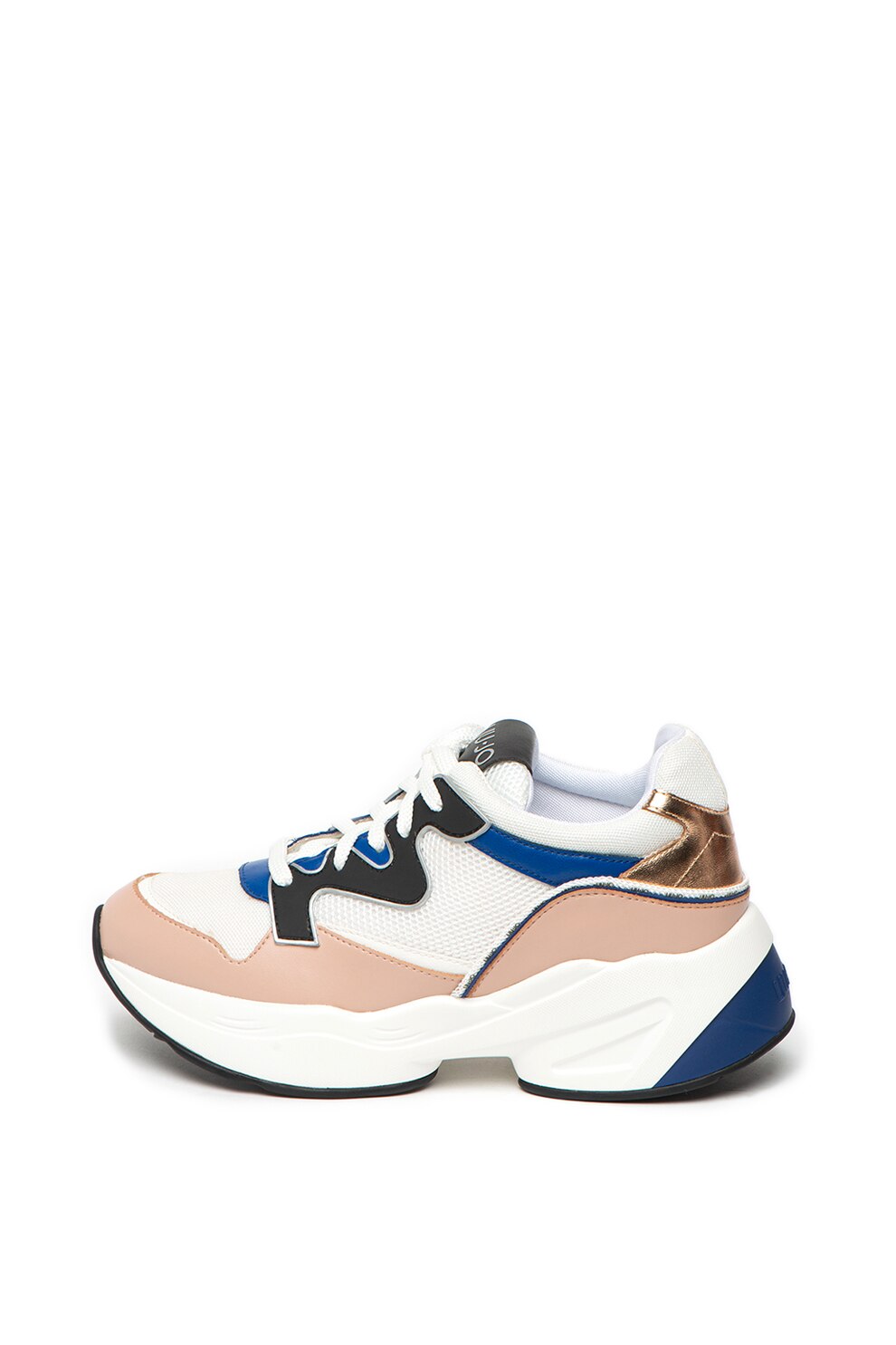 Liu Jo, Pantofi sport cu talpa wedge si garnituri din plasa Jog