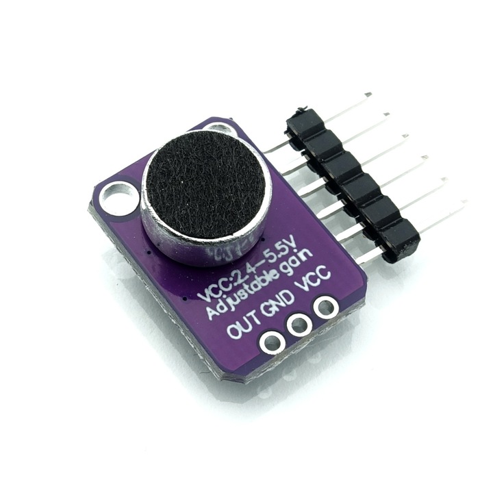 Amplificator de microfon Elektroweb, MAX4466, 20Hz-20kHz, 5.5V DC, x25 la x125