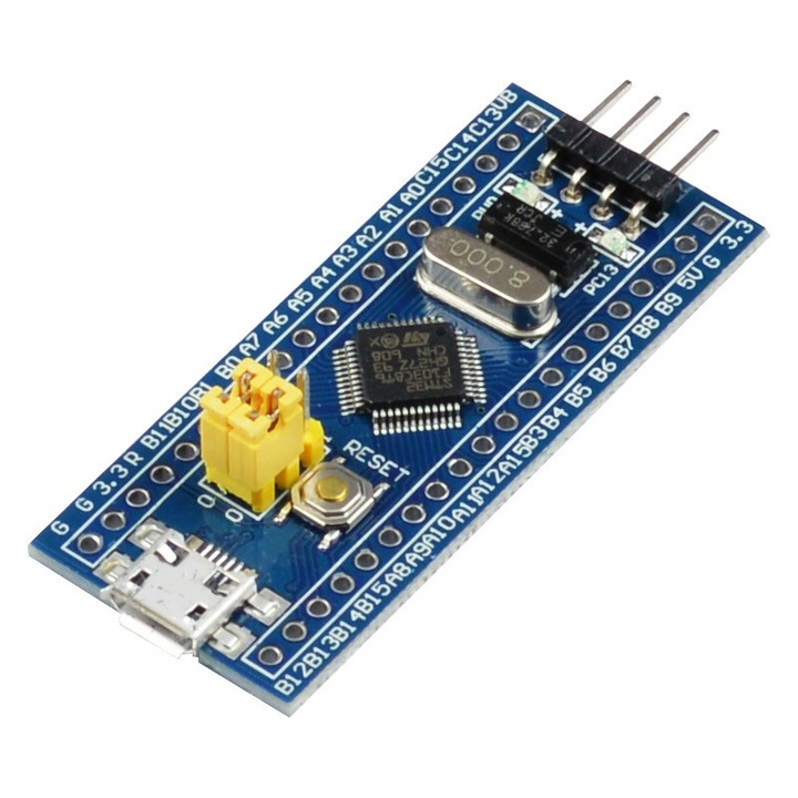 Микроконтролер, STM32, ARM, Cortex M3, 32 бита, памет и флаш 20KB, многоцветен