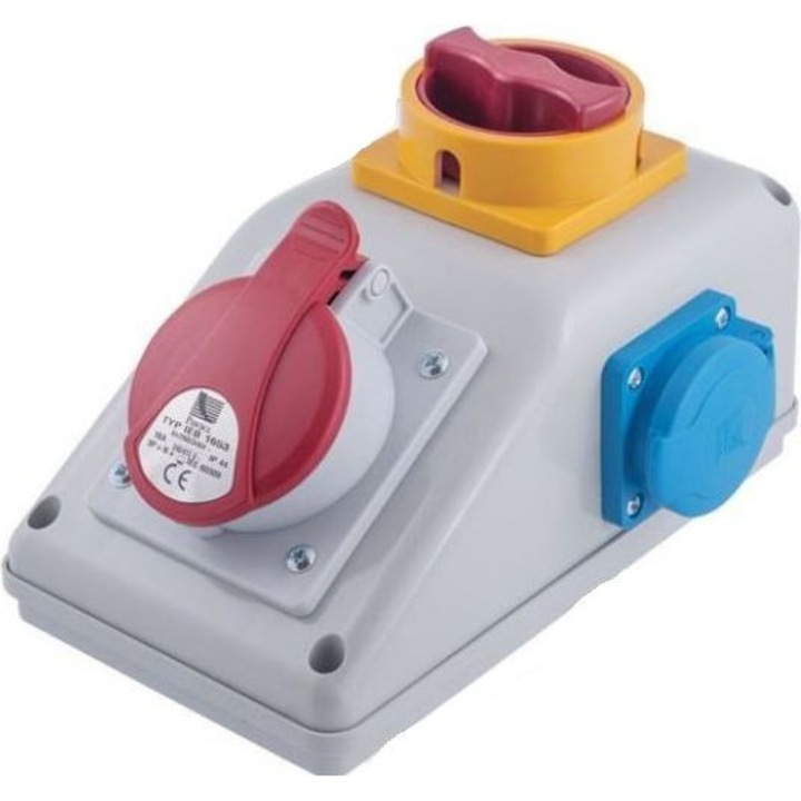 Panou electric stationar, PAWBOL, 1 Priza, 32 A, 250 V, IP44, 5 P, Multicolor