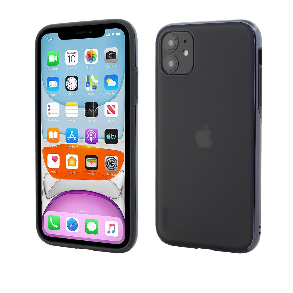 Husa de protectie Vetter pentru iPhone 11, Clip-On Hybrid, Dual Edge and Matte Back Cover, Black