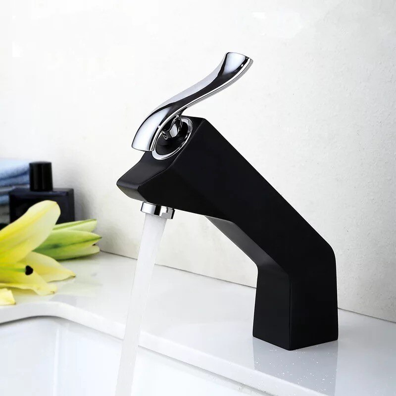 Baterie lavoar, montare blat, black-chrome TRENDY S