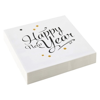 Servetele Happy New Year Confetti, 33 x 33 cm, Amscan 9902272, Set 20 buc Servetele Happy New Year Confetti, 33 x 33 cm, Amscan 9902272, Set 20 buc