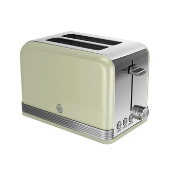 Prajitor de paine Swan ST19010GN, 2 Felii, Putere 815 W, Functie dezghetare, Verde/Inox Prajitor de paine Swan ST19010GN, 2 Felii, Putere 815 W, Functie dezghetare, Verde/Inox