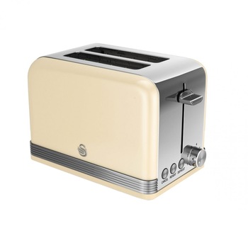 Prajitor de paine Swan ST19010CN, 2 Felii, Putere 815 W, Functie dezghetare, Crem/Inox Prajitor de paine Swan ST19010CN, 2 Felii, Putere 815 W, Functie dezghetare, Crem/Inox