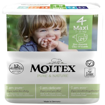 Scutece ECO No. 4 MAXI, 29 bucati, 7 - 18 kg, MOLTEX Scutece ECO No. 4 MAXI, 29 bucati, 7 - 18 kg, MOLTEX