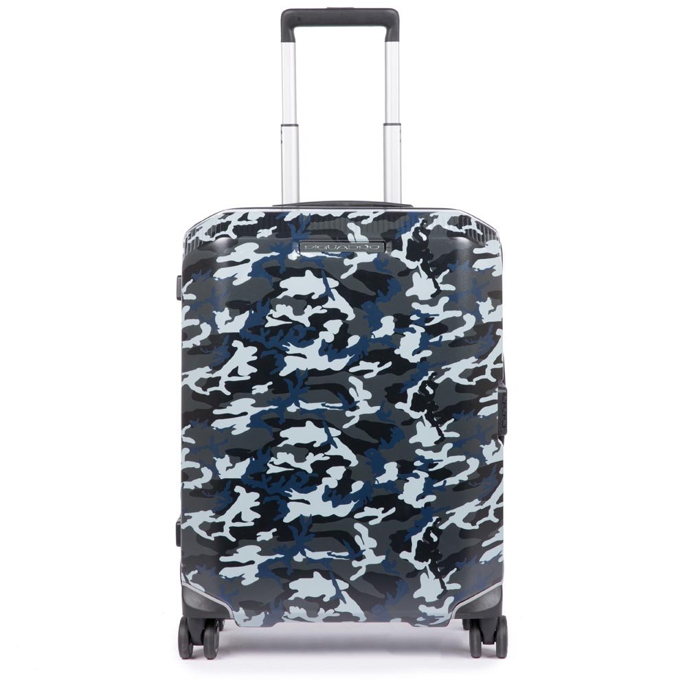 Troler de voiaj ultraslim Piquadro cu 4 roti, hardside spinner with shock absorbing, din policarbonat BV5027CB/CAMOBLU bleumarin