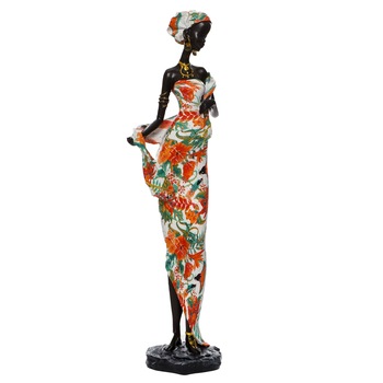 Statueta decorativa africana TAONA, realizata manual din rasina, 39 cm Statueta decorativa africana TAONA, realizata manual din rasina, 39 cm
