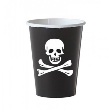 Set 6 Pahare Jolly Rogers, negru Set 6 Pahare Jolly Rogers, negru