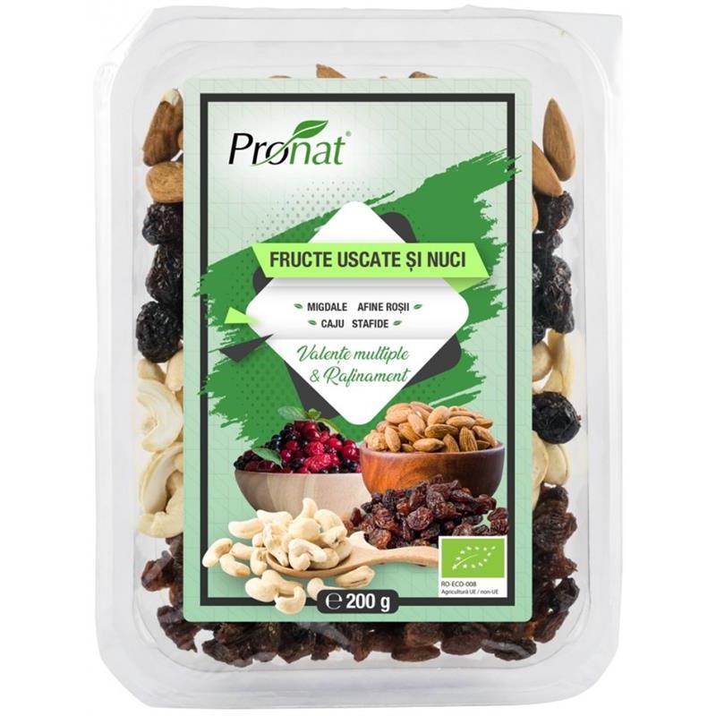 Mix de Fructe Uscate si Nuci Bio 200gr Pronat