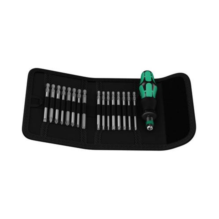 Wera Kraftform Kompakt 60 Csavarhúzó fogantyú, Hosszú, 1/4 ", 17 db