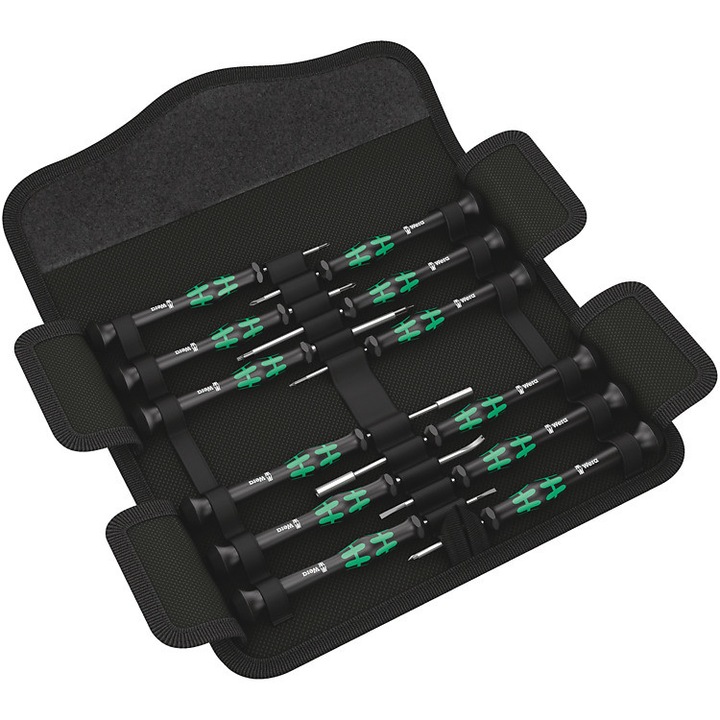 Електронен комплект отвертки Wera Kraftform Micro 12, 12 броя