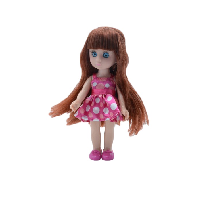 Lány baba 17 cm, gyerekeknek 3+ éves korig Midex 63007A, Többszínű