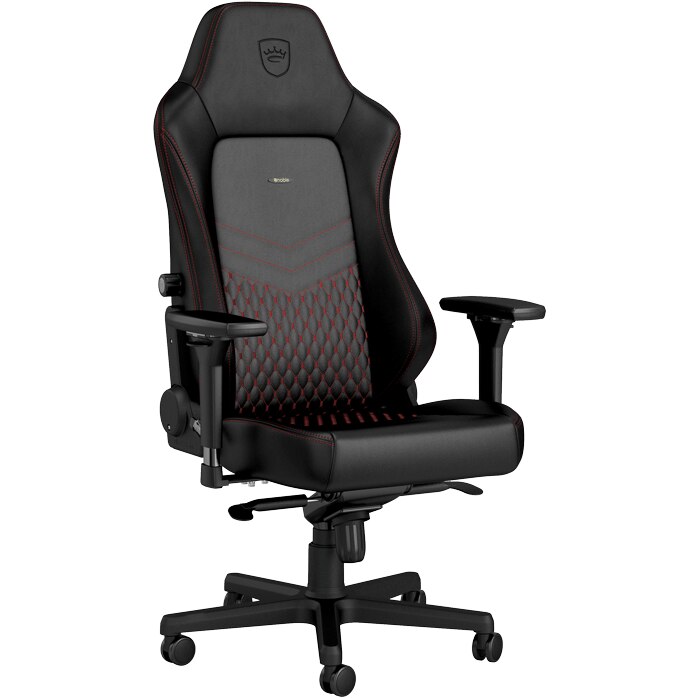 Scaun Gaming NobleChairs HERO Real Leather Black Red