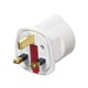Adaptor stecher Anglia, cu impamantare, Alb