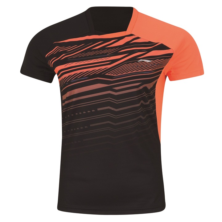 Tricou sport Li-Ning, Tricou badminton - China Open Portocaliu/Negru, Negru mat