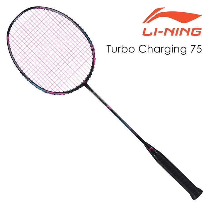 Racheta badminton, Li-Ning, TURBO CHARGING 75, Fibra de carbon, Negru