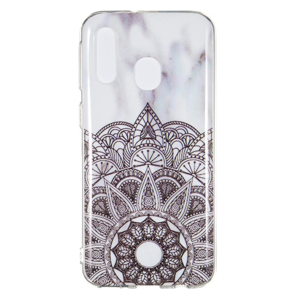 Husa Samsung Galaxy A40 model Marble Mandala, Antisoc, Viceversa Alb/Negru