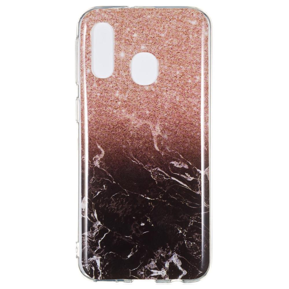 Husa Samsung Galaxy A40 model Marble Shine, Antisoc, Viceversa Negru/Maro