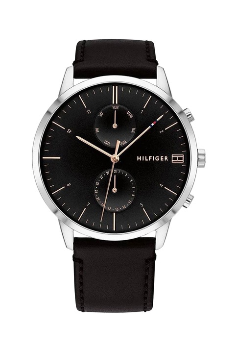 Tommy Hilfiger, Ceas cu o curea din piele, Negru