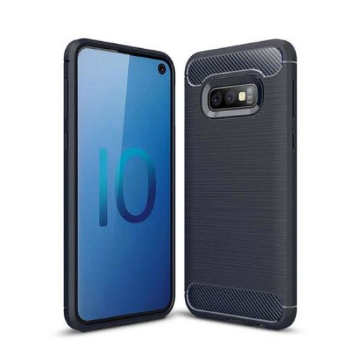 Husa protectie spate carbon, soft silicon, pentru Samsung Galaxy S10e/Samsung Galaxy S10 Lite, capac de protectie, carcasa, bumper, Bleumarin