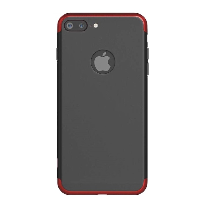Кейс за Apple iPhone 8 Plus, GloMax 360 Черно-Червен
