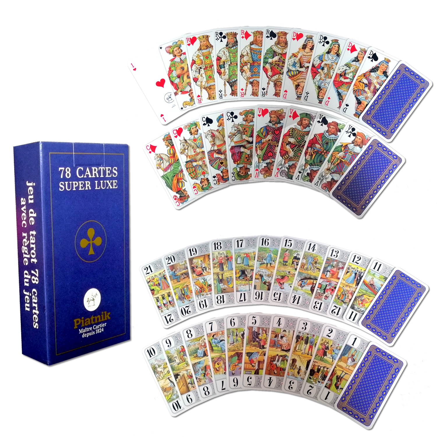 Infidelity Piglet intellectual Carti de joc Piatnik "Tarot Super Luxe", 78 de carti, culoare spate  albastru cu auriu - eMAG.ro