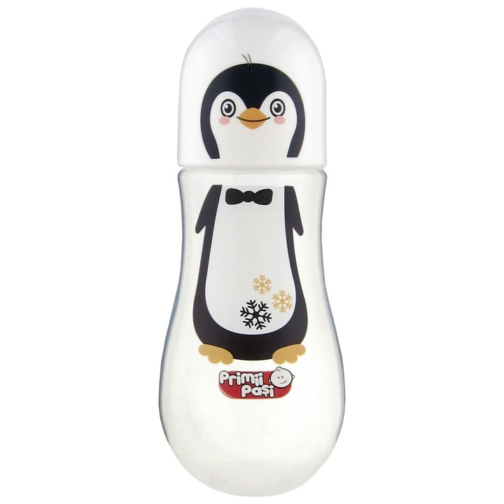 Biberon cu tetina silicon 275 ml, JP1102 pinguin, Primii Pasi