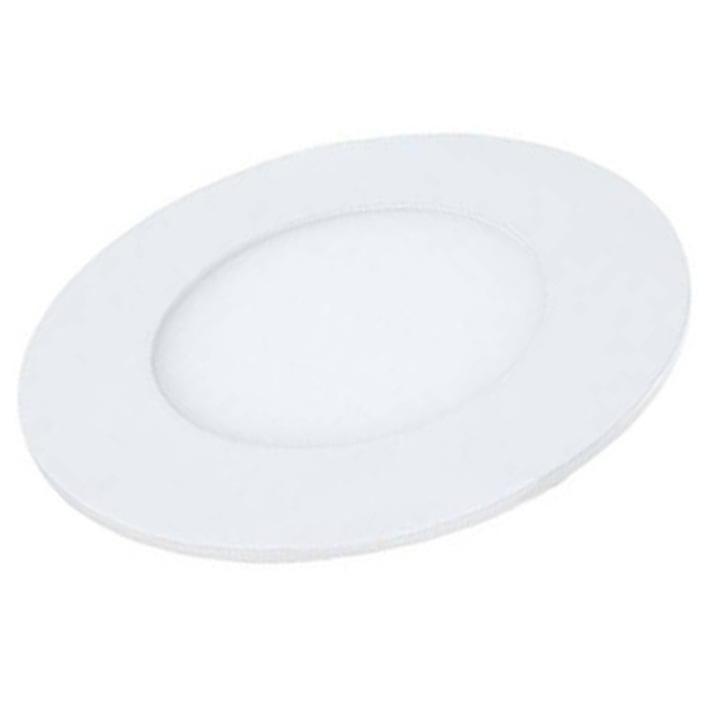 Spot ultraslim LED 6W/ora, 630lm - 50 000 ore, 4000K lumina naturala, rotund, incastrabil, LED Market®, LM-P0106-RR, clasa energetica F