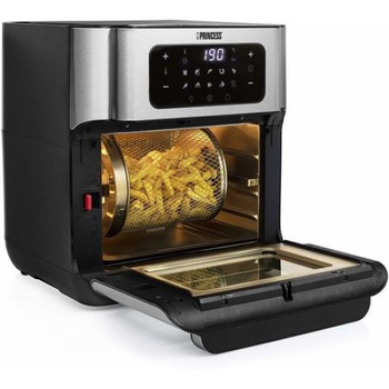Friteuza-Cuptor fara ulei Princess 182065, Display digital, 1500 W, 10 litri, 10 Programe, Touch Control, Timer, Temperatura 40-200 C, Negru/Argintiu Friteuza-Cuptor fara ulei Princess 182065, Display digital, 1500 W, 10 litri, 10 Programe, Touch Control, Timer, Temperatura 40-200 C, Negru/Argintiu