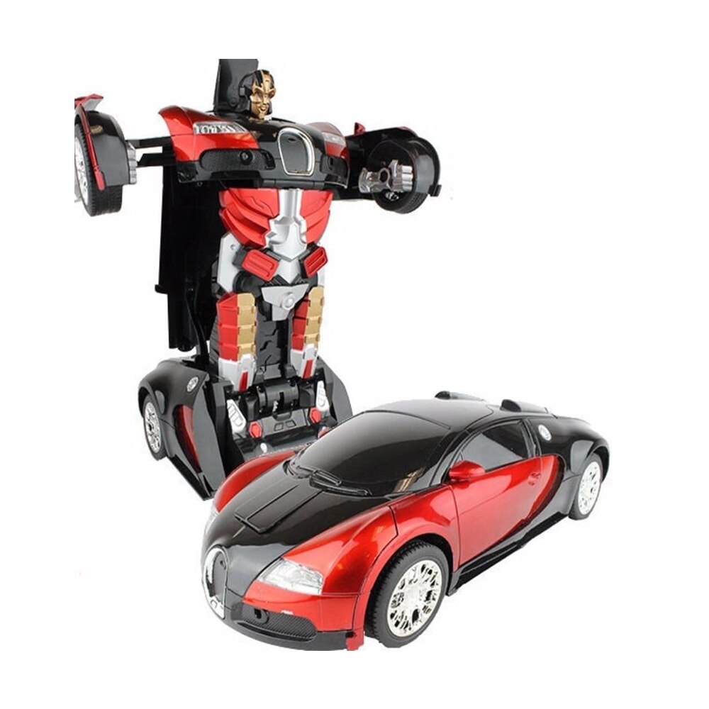 Jucarie 2 IN 1, Robot MECHA ARES si Masinuta Sport, cu actiune Bump and Go LED Sunete specifice, pentru Copii Prescolari AK6465