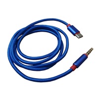 Cablu auxiliar Tip C-Jack 3.5 mm , 50 cm , albastru