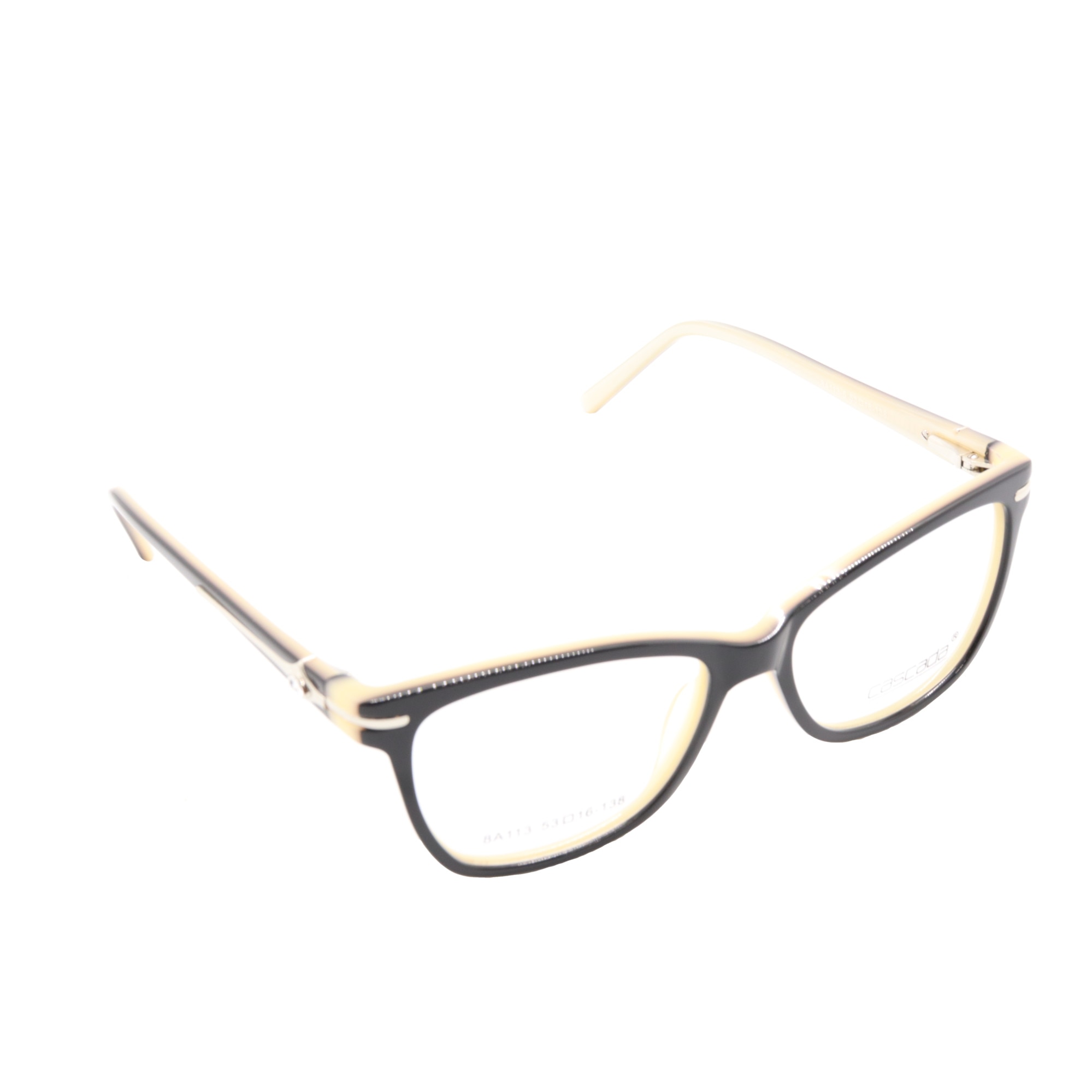 Rame ochelari de vedere, Cascada, Dama, 8A113, 53mm, Negru/Crem