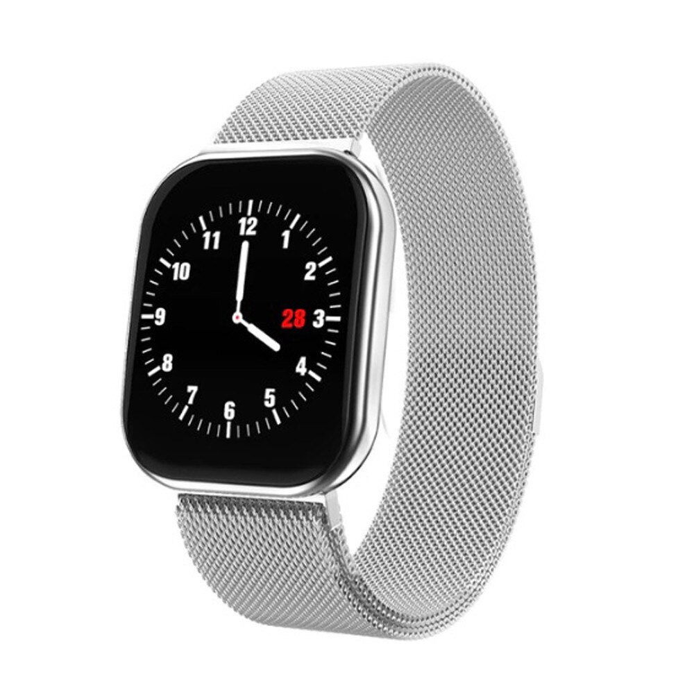 Bratara Fitness iUni X16, Curea Metalica, Bluetooth, Notificari, Pedometru, Monitorizare sedentarism, Puls, Oxigen sange, Silver