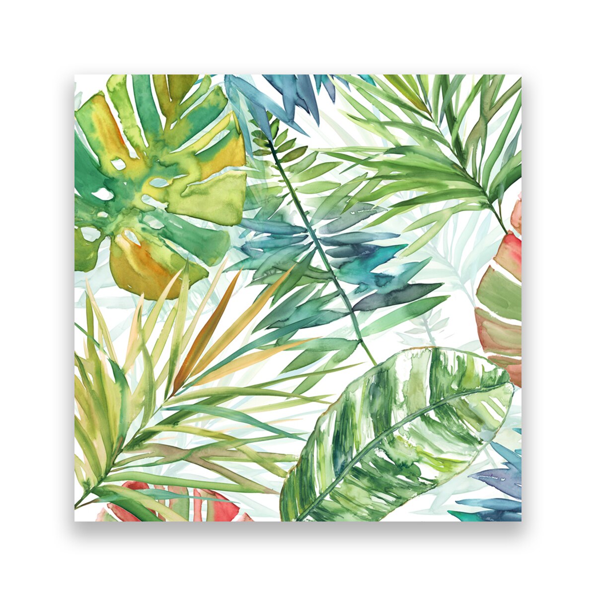 Tablou Canvas - Botanica, Frunze, Verde, Pictura, 100 x 100 cm