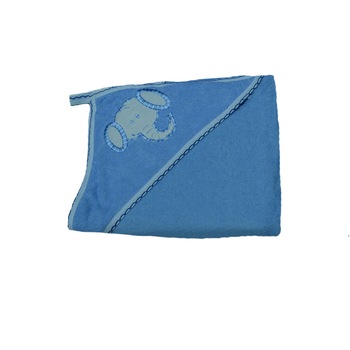 Prosop 80 x 80 cm cu gluga de baie Terjan 303-AL, Albastru Prosop 80 x 80 cm cu gluga de baie Terjan 303-AL, Albastru