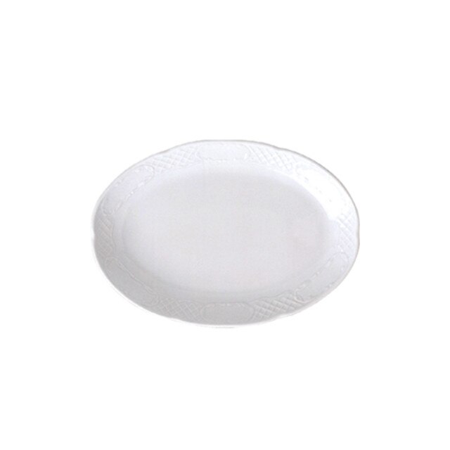 Platou oval din portelan 18x11cm Colectia FLORA