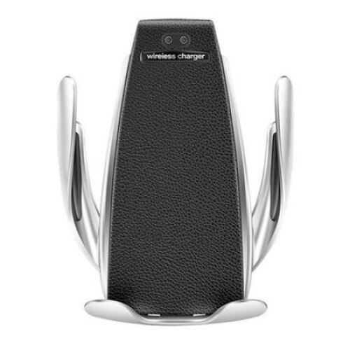 Suport auto pentru smartphone cu incarcare Wireless si cu senzor inteligent Smart Sensor S5, USB la Type C, Argintiu