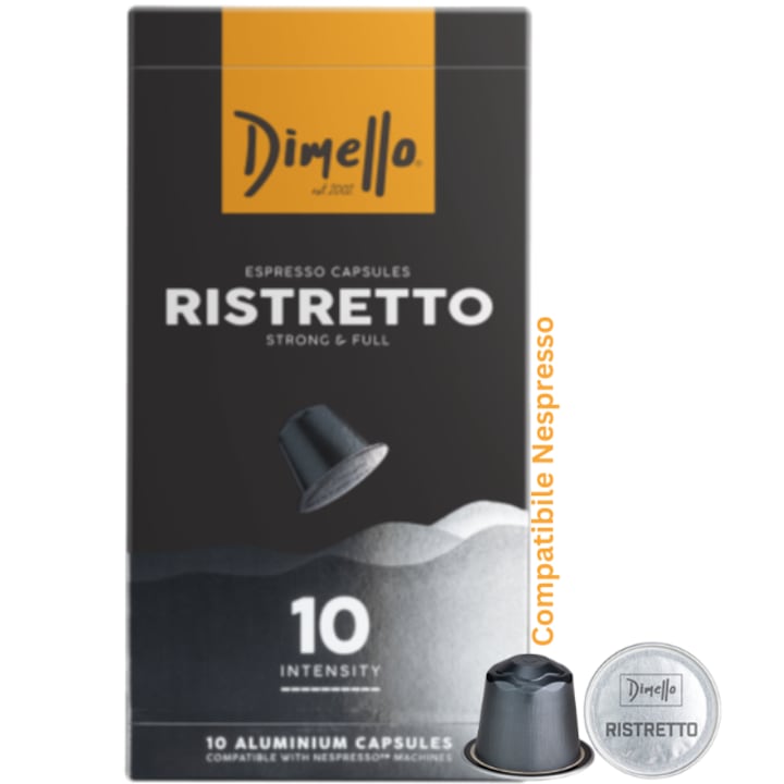 Cafea DIMELLO, Capsule Ristretto, Dark roast, 10 buc