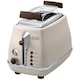 Prajitor de paine De'Longhi Icona Vintage CTOV 2103.BG, 900 W, 2 Felii, Control electronic rumenire, Suport de incalzire, Crem