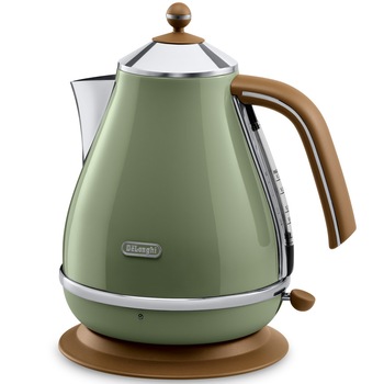 Fierbator De'Longhi Icona Vintage KBOV2001.GR, 2000 W, 1.7 l, Baza pivotanta, Verde Fierbator De'Longhi Icona Vintage KBOV2001.GR, 2000 W, 1.7 l, Baza pivotanta, Verde