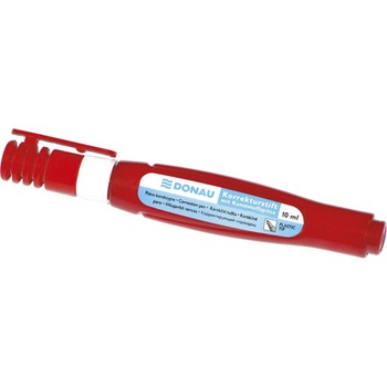 Corector DONAU cu Varf Plastic pe Baza de Alcool,10 ml, Corp Rosu Corector DONAU cu Varf Plastic pe Baza de Alcool,10 ml, Corp Rosu