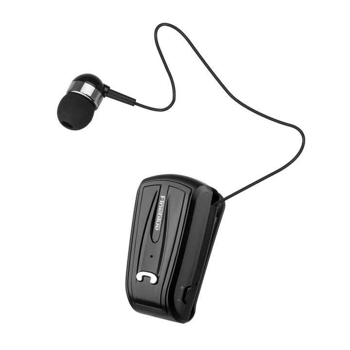 Прибиращи се слушалки, bluetooth, Fineblue, Voice HD, водоустойчиви, черни