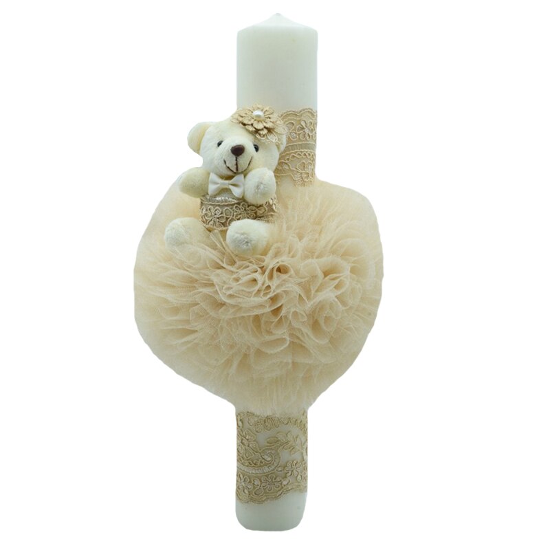 Lumanare pentru botez 30 x 7 cm NN LB-09, Bej