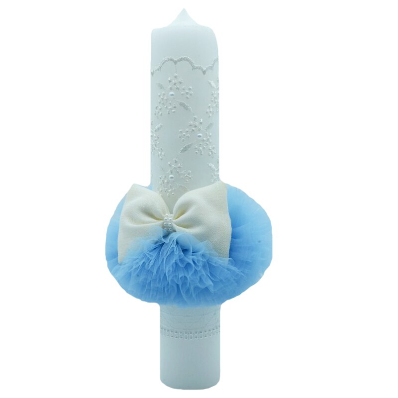 Lumanare pentru botez 30 x 7 cm NN LB-07, Albastru