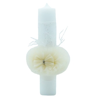 Lumanare pentru botez 30 x 7 cm NN LB-05, Alb Lumanare pentru botez 30 x 7 cm NN LB-05, Alb